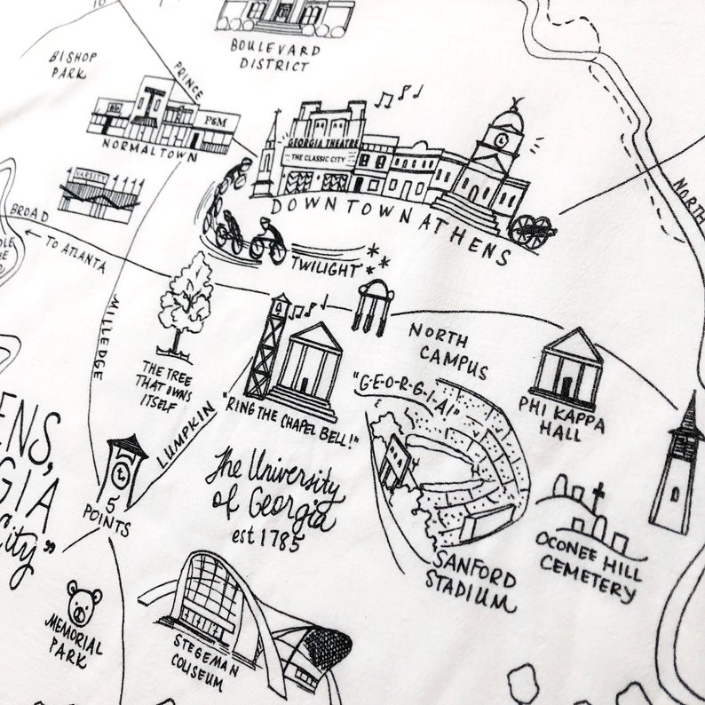 Athens, Georgia XL Flour Sack Towel