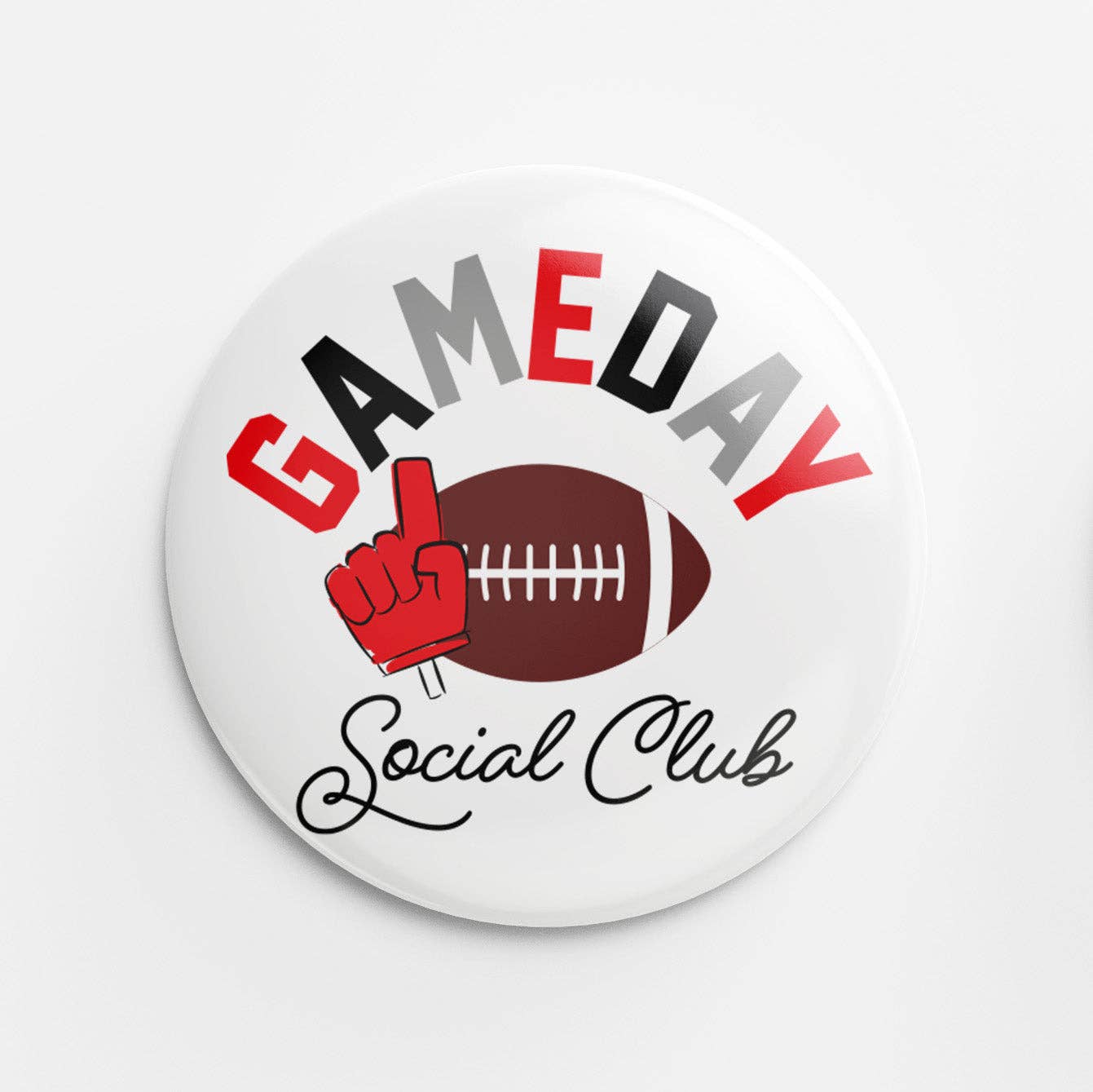 Gameday Social Club Button (Red & Black)