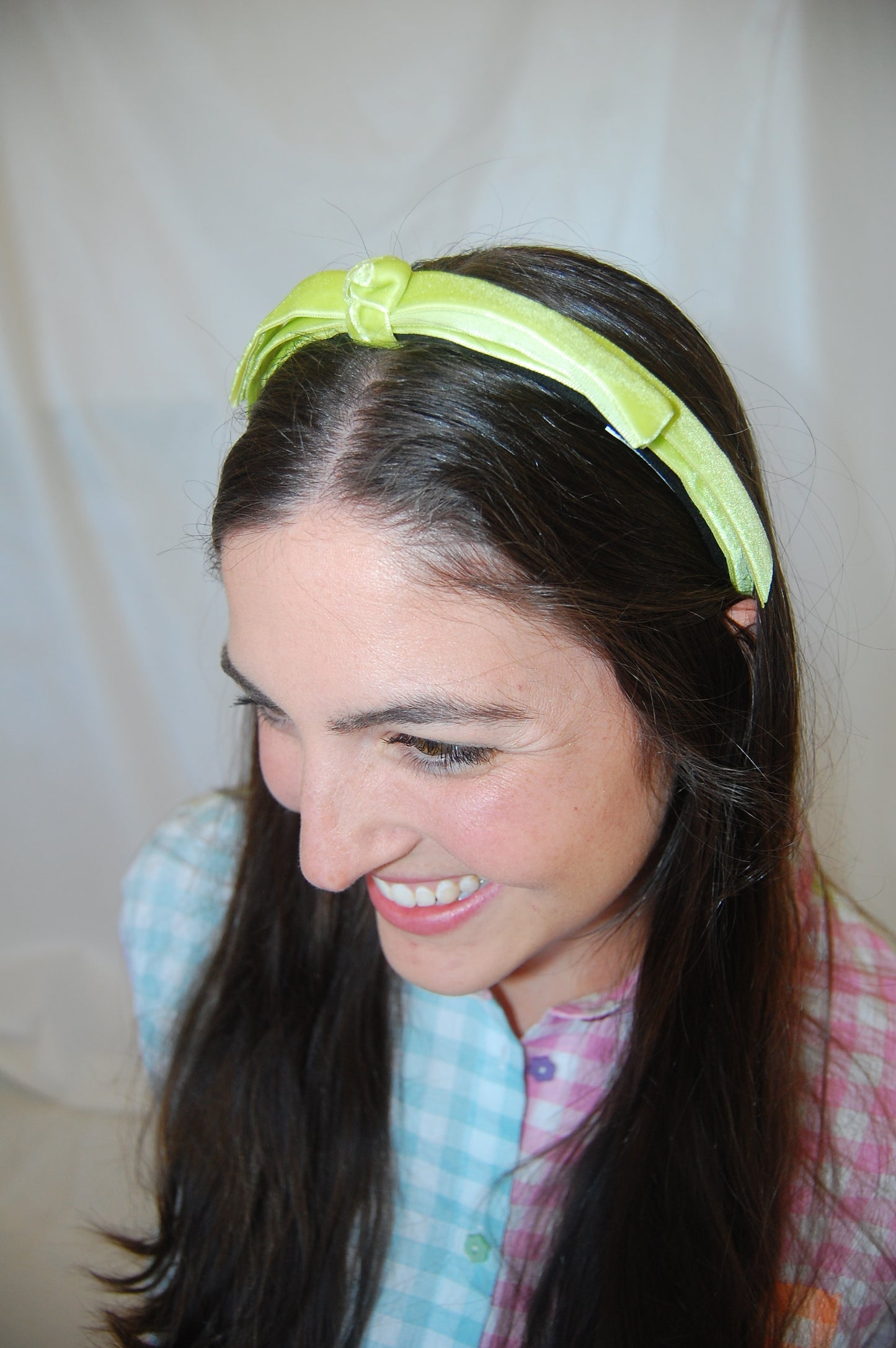 Thin Line Velvet Ribbon Bow Headband