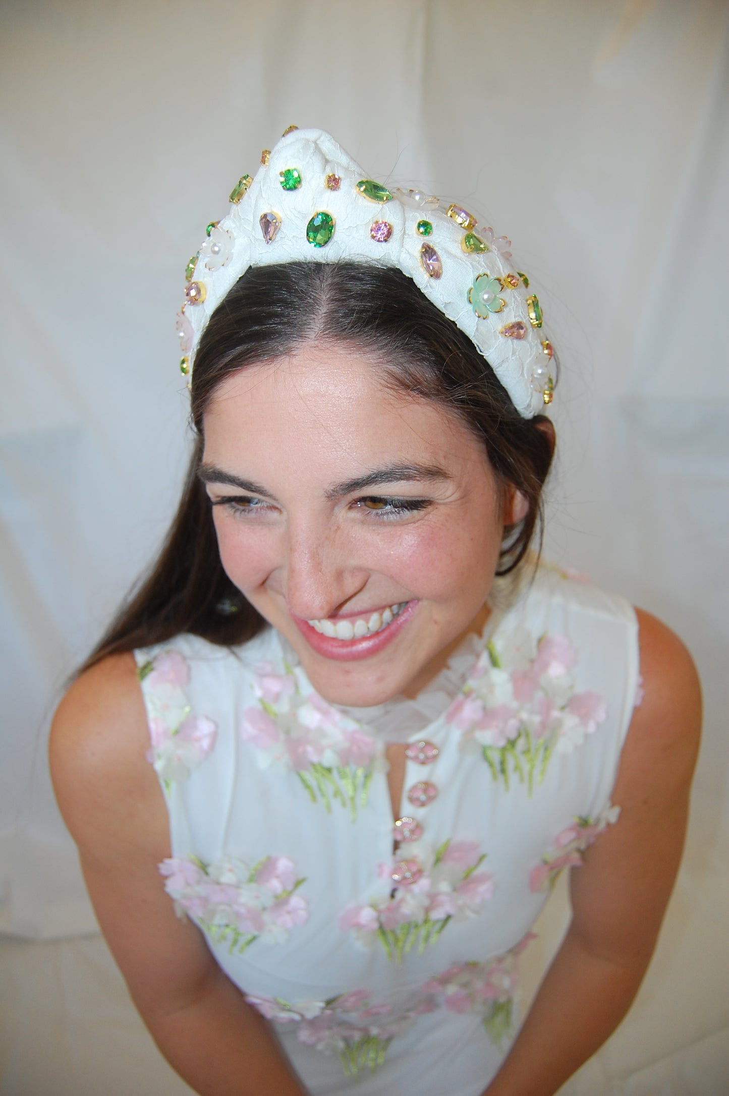 White Lace Blossom Headband