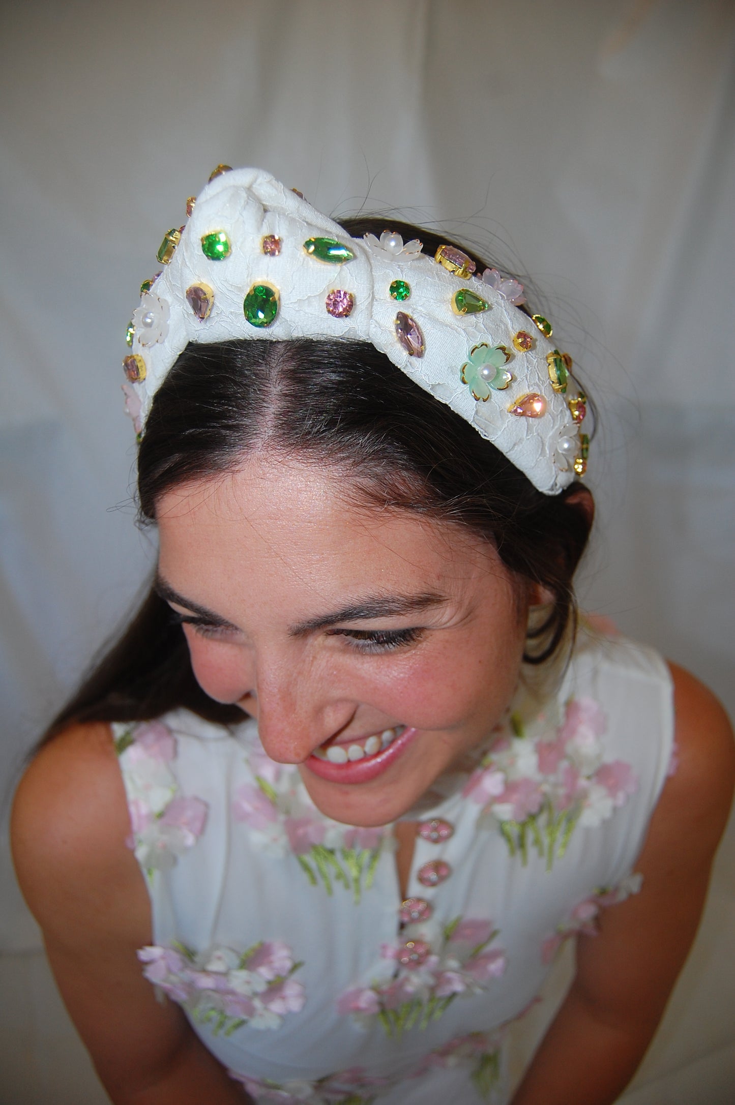 White Lace Blossom Headband