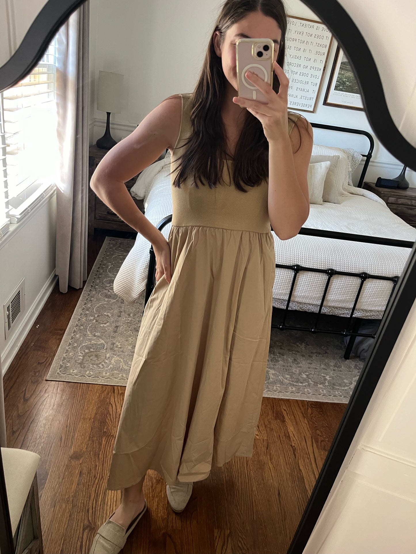 Khaki Tank Top Maxi Dress - 'Lucinda Dress'