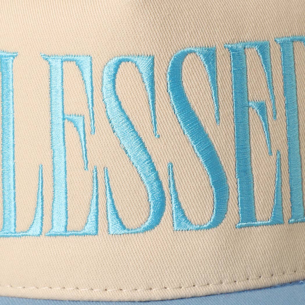BLESSED Lettering Embroidery Baseball Cap