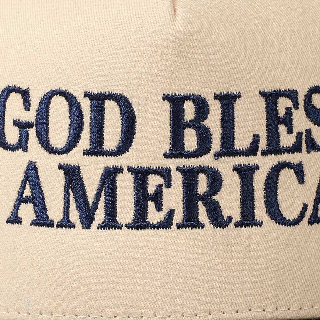 God Bless America Embroidered Two-Tone Canvas Cap