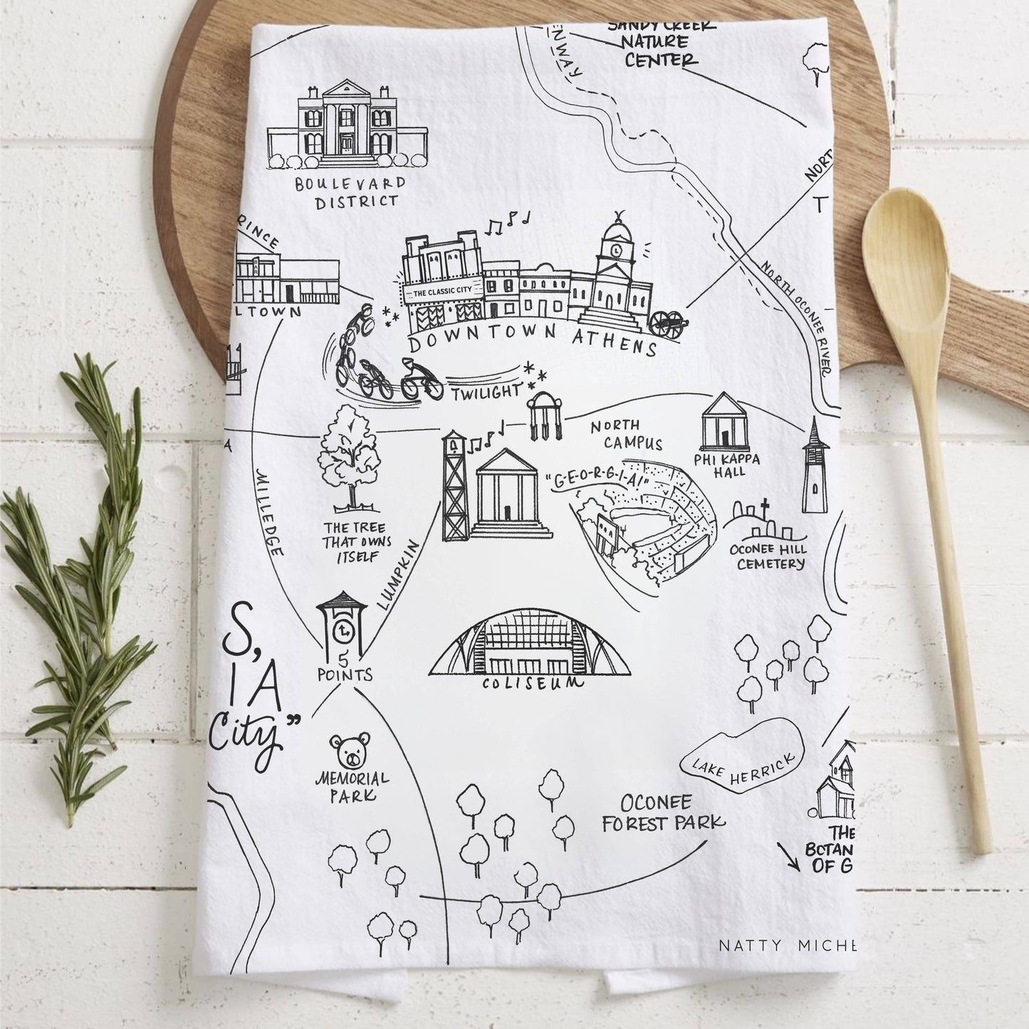 Athens, Georgia XL Flour Sack Towel