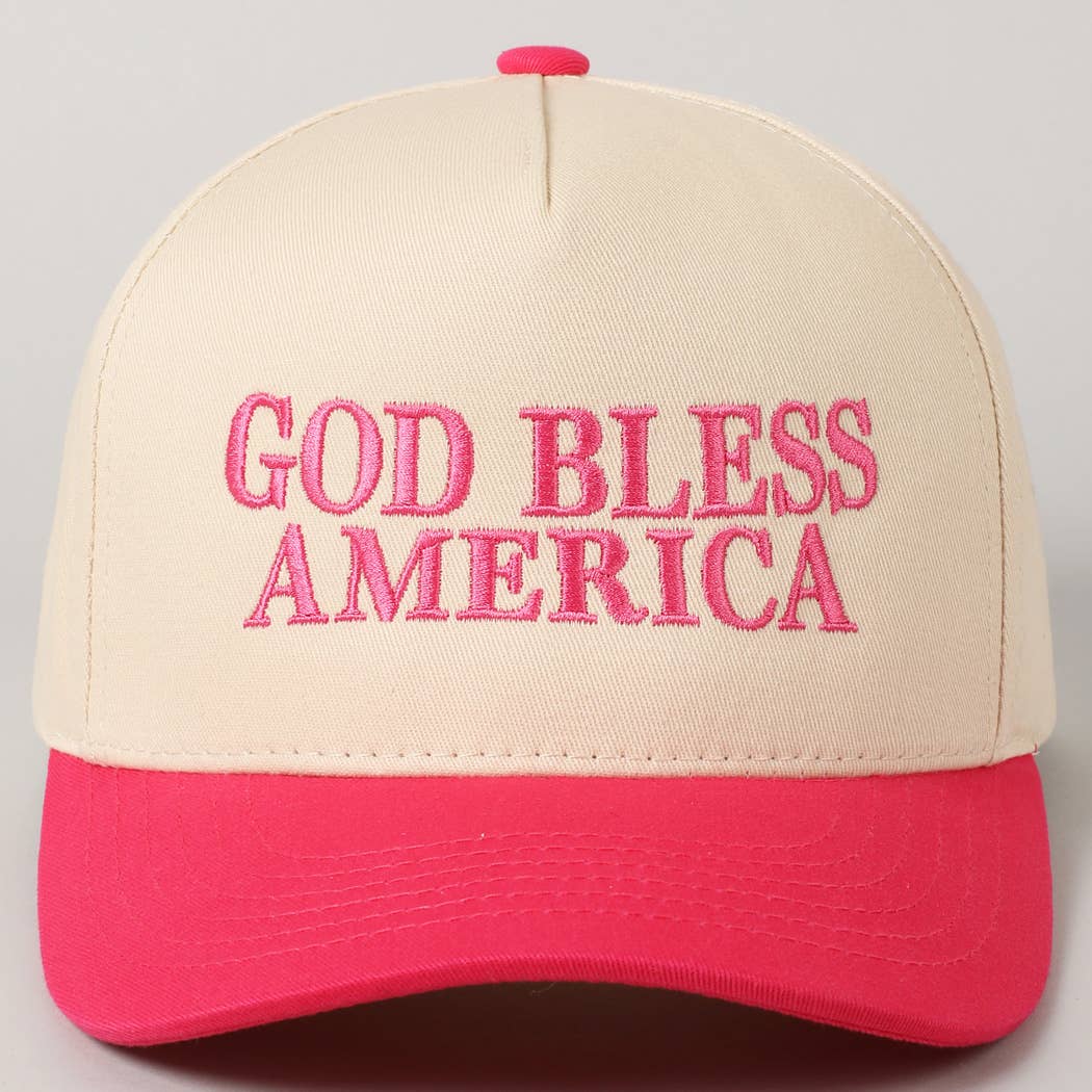 God Bless America Embroidered Two-Tone Canvas Cap
