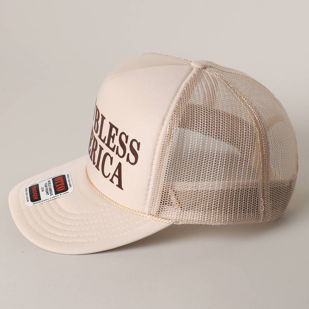 GOD BLESS AMERICA Mesh Back Foam Trucker Hat