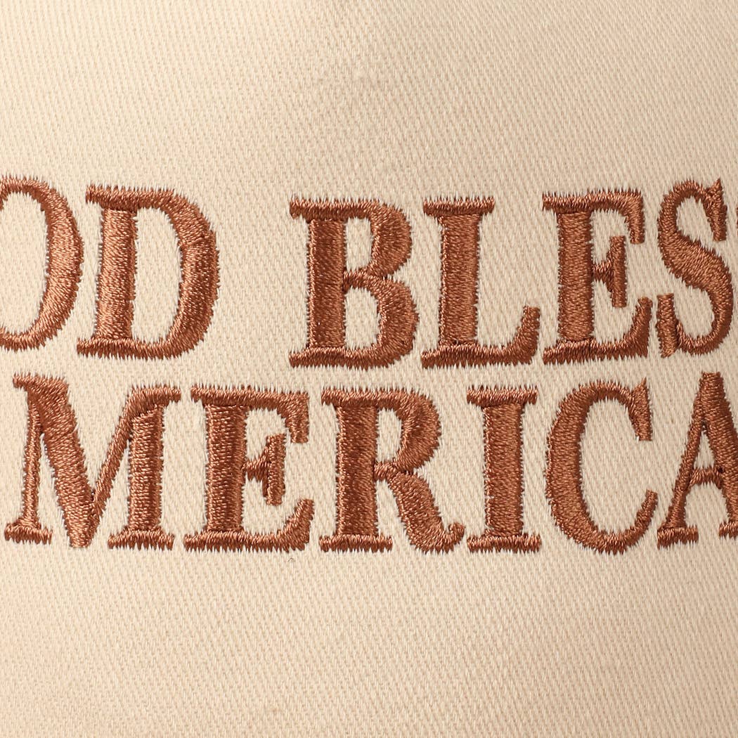 God Bless America Embroidered Two-Tone Canvas Cap