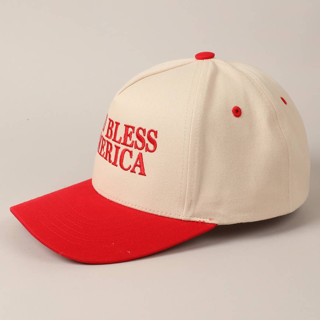 God Bless America Embroidered Two-Tone Canvas Cap