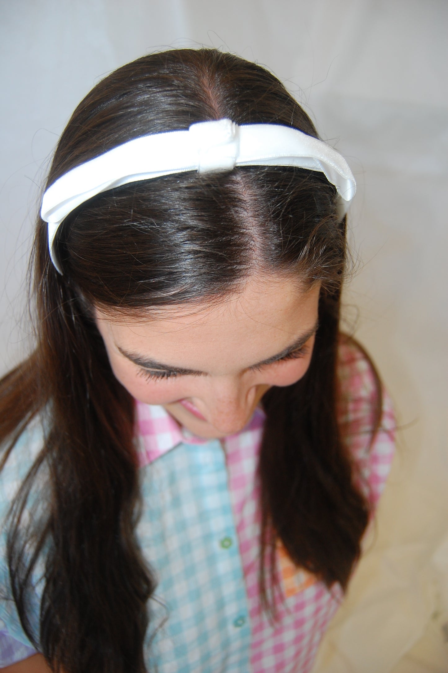 Thin Line Velvet Ribbon Bow Headband