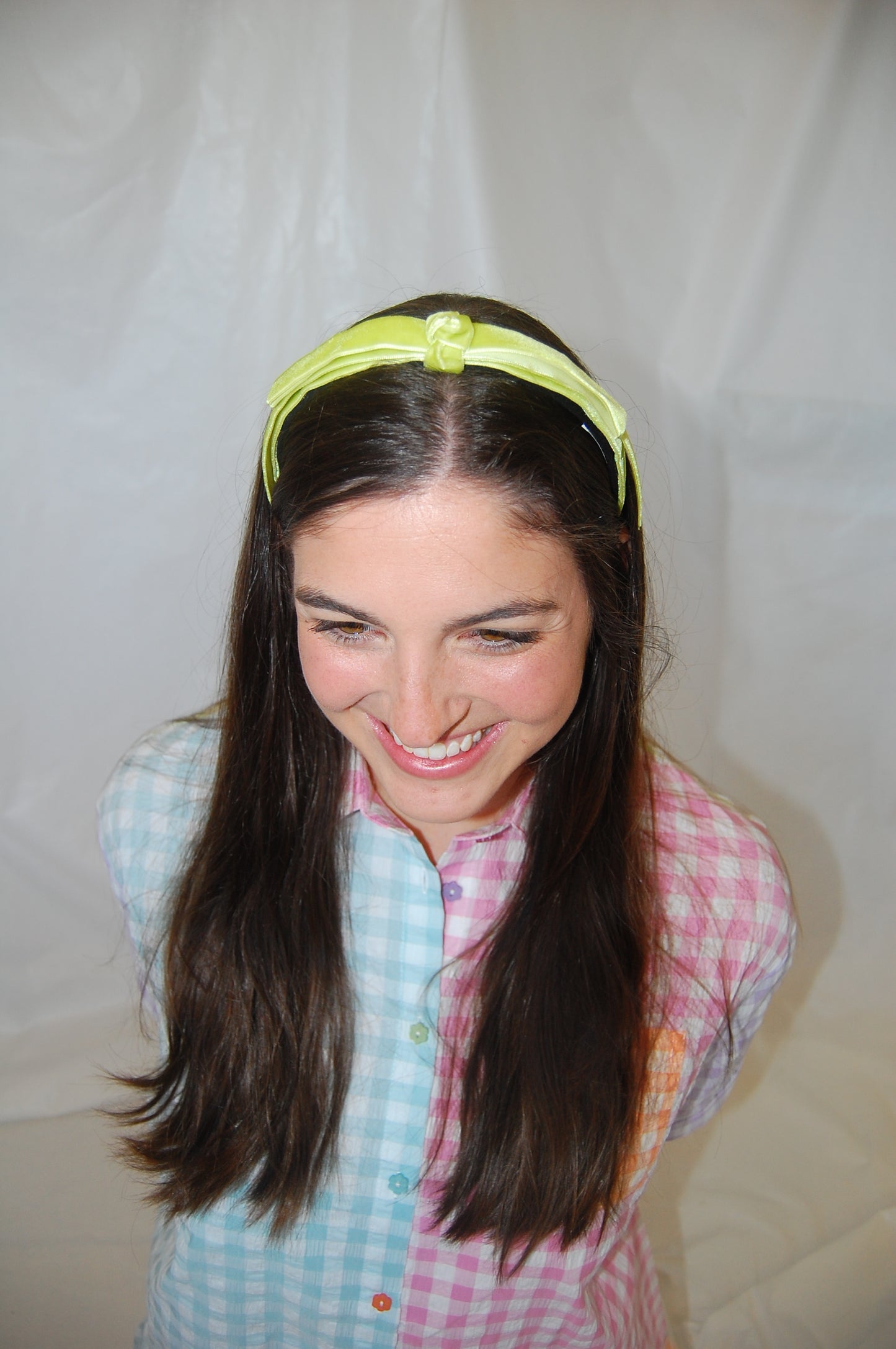 Thin Line Velvet Ribbon Bow Headband