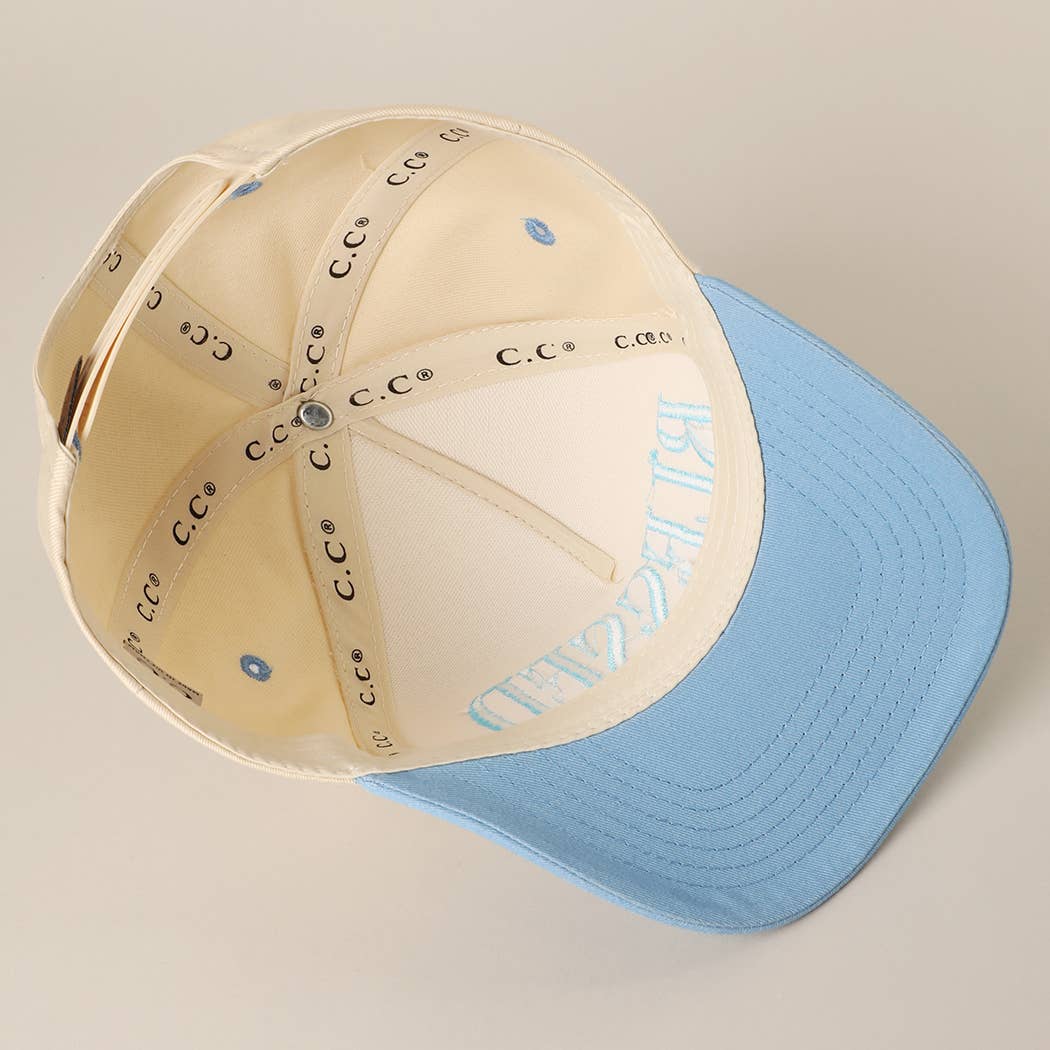BLESSED Lettering Embroidery Baseball Cap