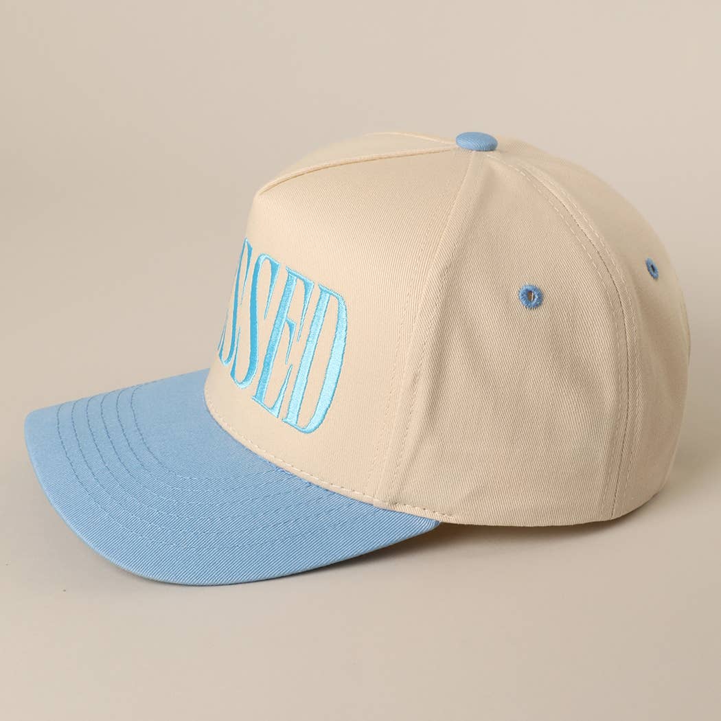 BLESSED Lettering Embroidery Baseball Cap
