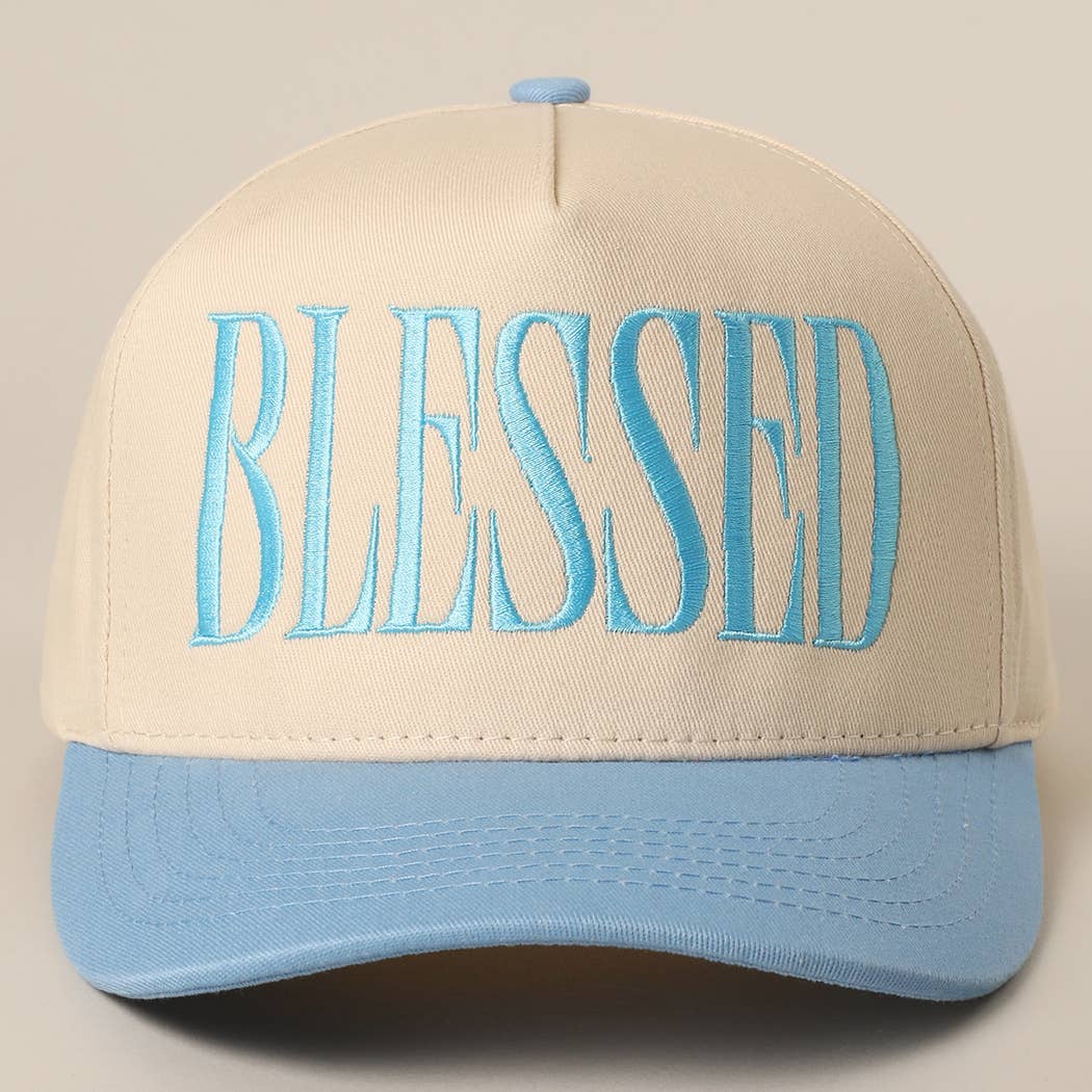 BLESSED Lettering Embroidery Baseball Cap